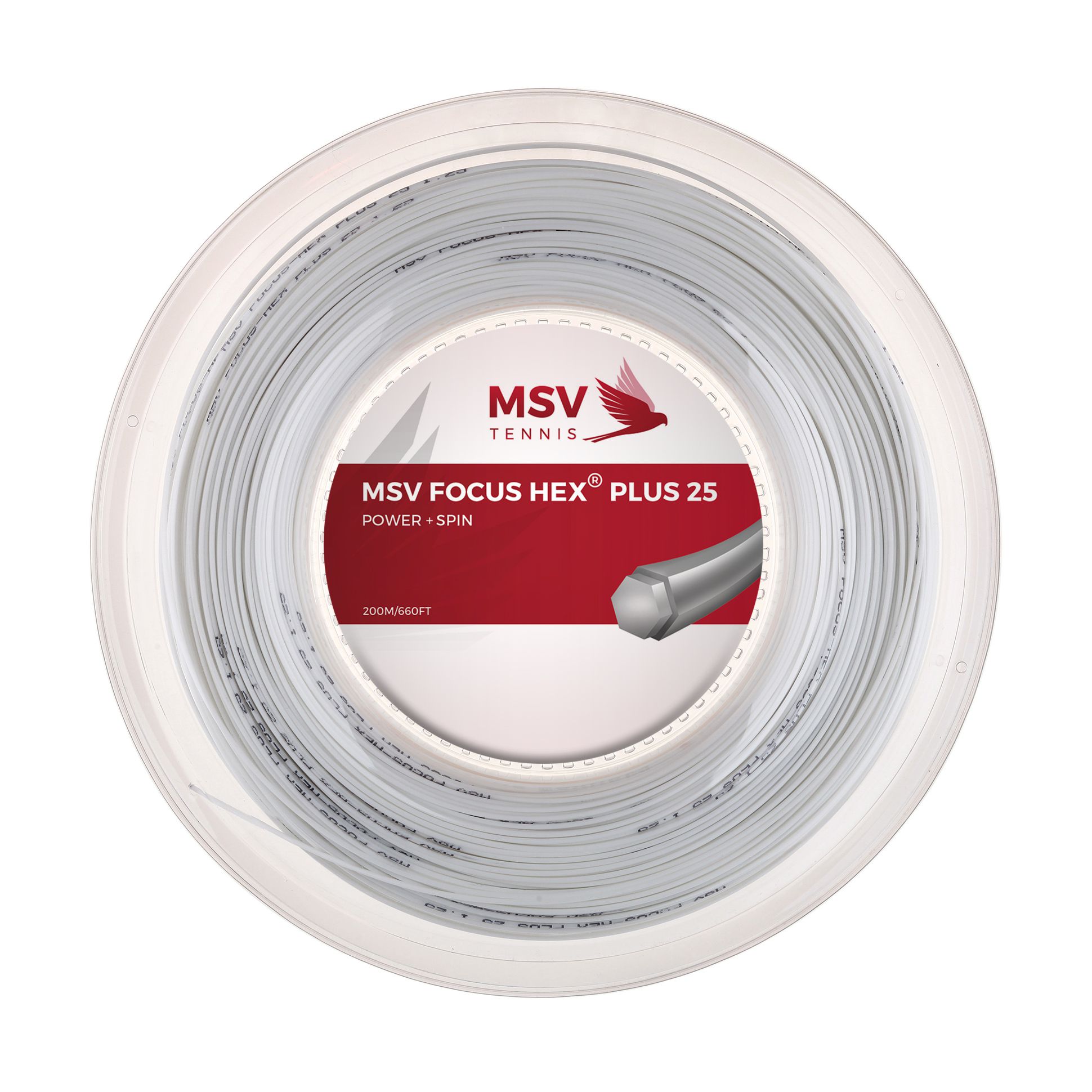 MSV Focus HEX® Plus 25 Tennis String 200m 1,25mm white